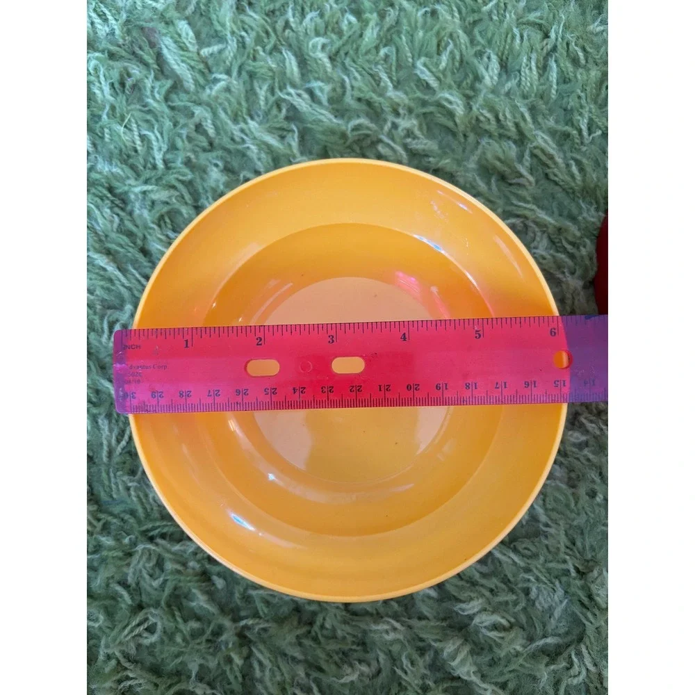 Vintage Tupperware Bowls Set of 4 Harvest Colors Red Orange Yellow 6 Inch USA
